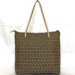 Fendi Tote Bag ec-21031 Beige Zucchino 8BH024 Canvas Leather FENDI FF Men's Women's