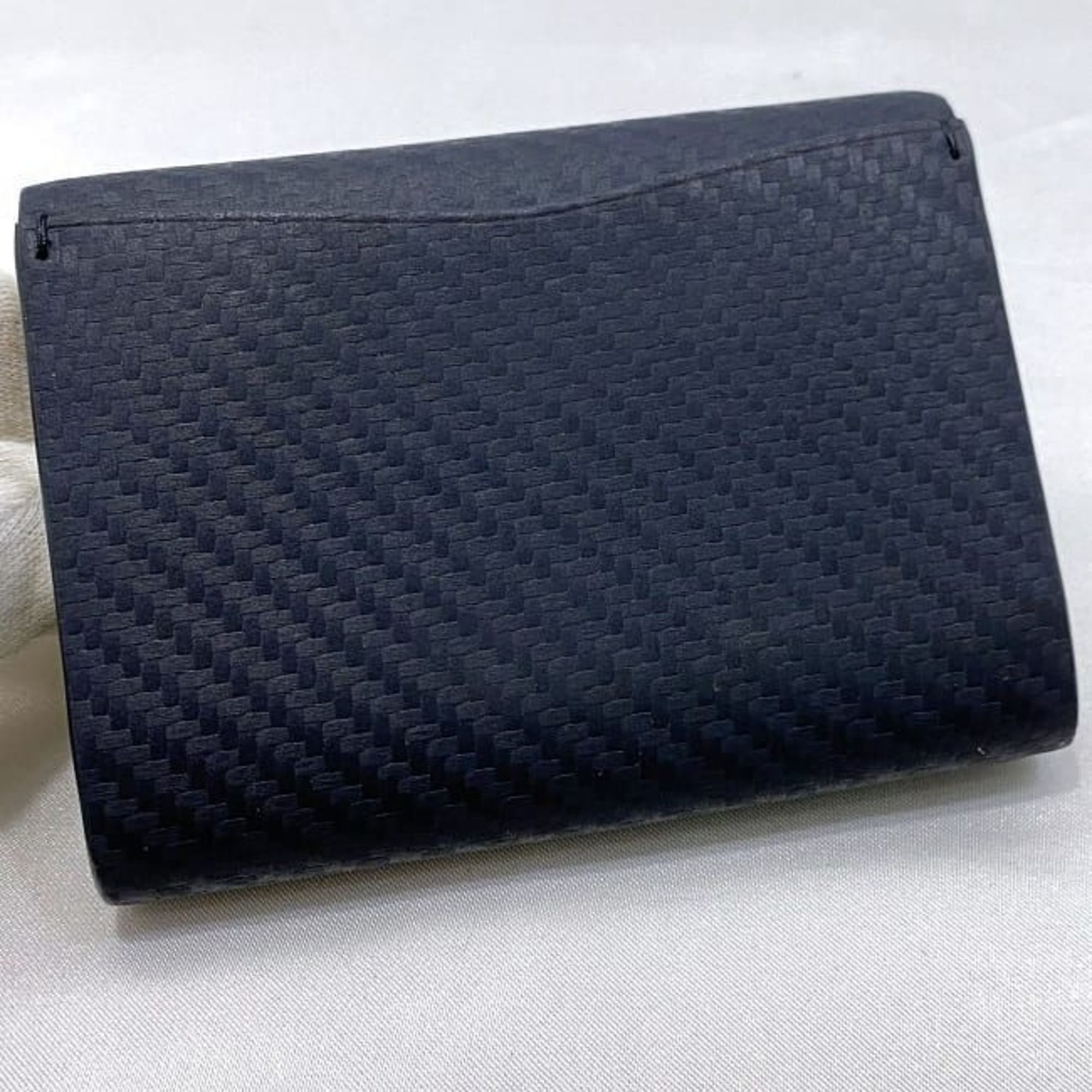 Dunhill Card Case Navy Black Shisha L2V580N Wallet Leather dunhill Business Holder Coin Purse Compact Men's Blue