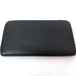 BVLGARI Round Long Wallet ec-21501 Black 20886 Classico Grain Leather