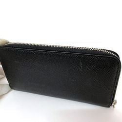 BVLGARI Round Long Wallet ec-21501 Black 20886 Classico Grain Leather