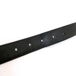 Louis Vuitton Belt Santur Classic ec-21564 Black Silver Ardoise Taiga M6843 Waist ~88cm Leather CT2192 LOUIS VUITTON LV