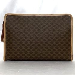 Celine clutch bag brown macadam second PVC leather M113 CELINE women's compact