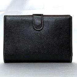 LOEWE Bi-fold Wallet ec-21542 Black Brown Velazquez Leather Twist Metal Fittings Women's Compact