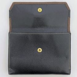 LOEWE Bi-fold Wallet ec-21542 Black Brown Velazquez Leather Twist Metal Fittings Women's Compact