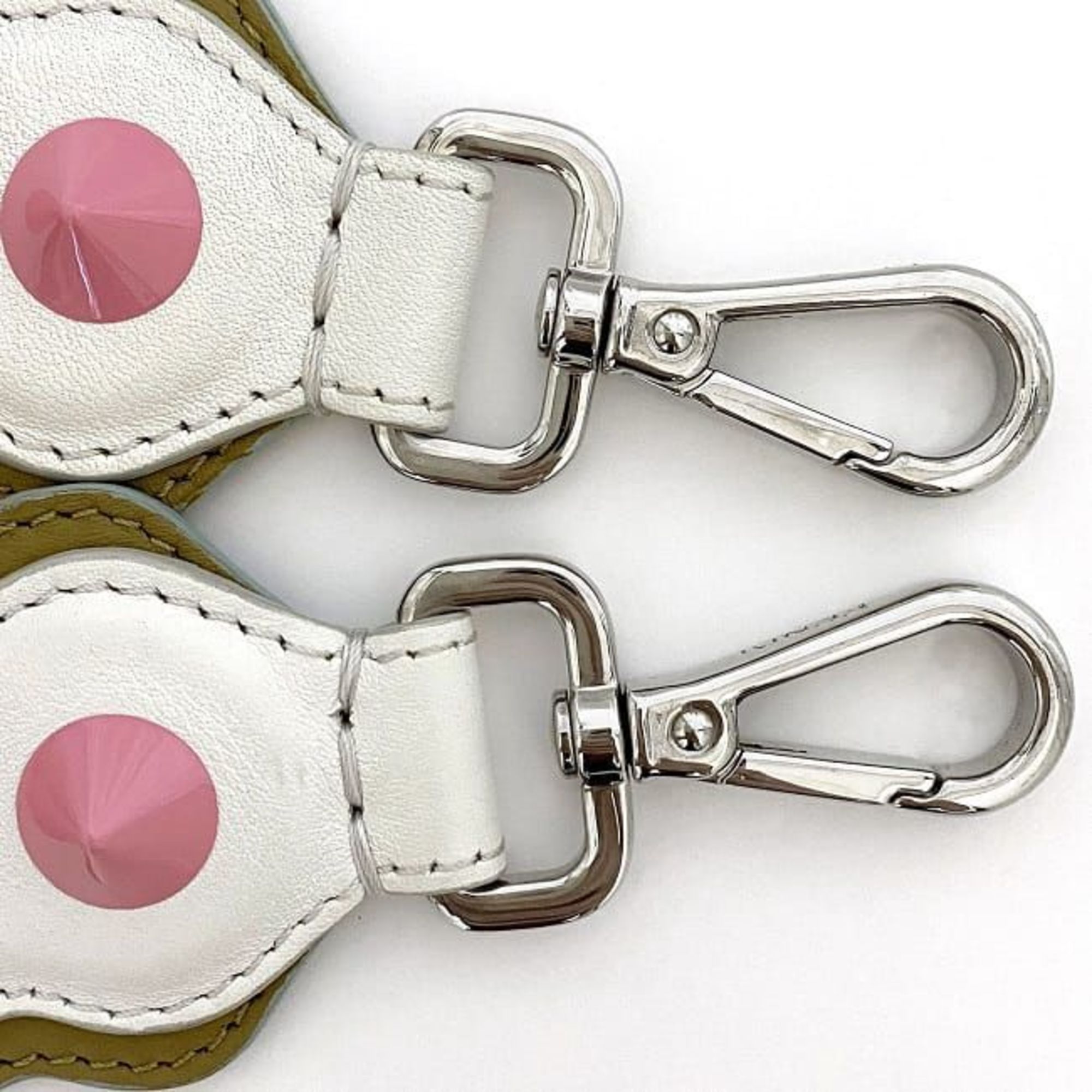 Fendi Shoulder Strap You ec-21237 White Beige Pink Leather Studs FENDI Add-on 2way Women's Accent Only