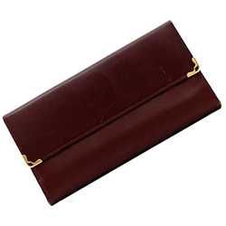 Cartier Tri-fold Wallet ec-21181 Bordeaux Must L3000002 Leather Women's Retro