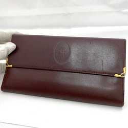 Cartier Tri-fold Wallet ec-21181 Bordeaux Must L3000002 Leather Women's Retro