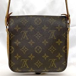 Louis Vuitton Shoulder Bag Cartesier Brown Monogram M51254 Canvas Tanned Leather 874 SL LOUIS VUITTON Flap Women's Compact