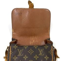 Louis Vuitton Shoulder Bag Cartesier Brown Monogram M51254 Canvas Tanned Leather 874 SL LOUIS VUITTON Flap Women's Compact