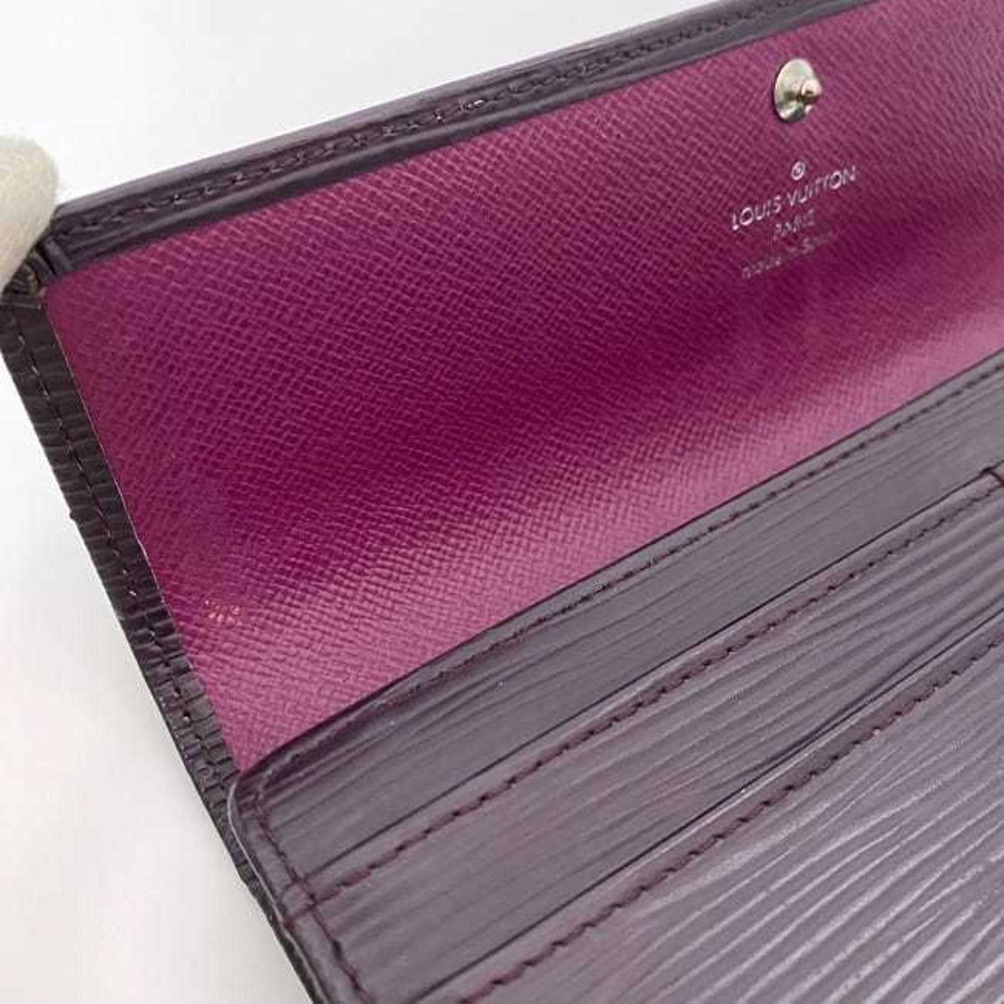 Louis Vuitton Bi-fold Long Wallet Portefeuille Sarah ec-21097 Purple Cassis Epi M6374K Leather CA2059 LOUIS VUITTON Flap Women's Card