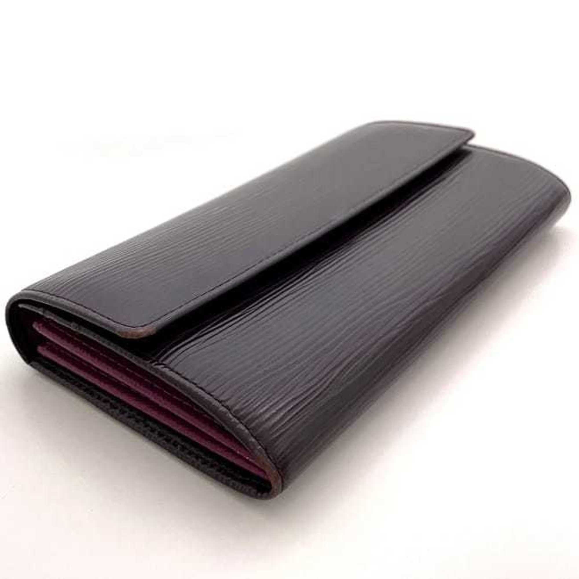 Louis Vuitton Bi-fold Long Wallet Portefeuille Sarah ec-21097 Purple Cassis Epi M6374K Leather CA2059 LOUIS VUITTON Flap Women's Card