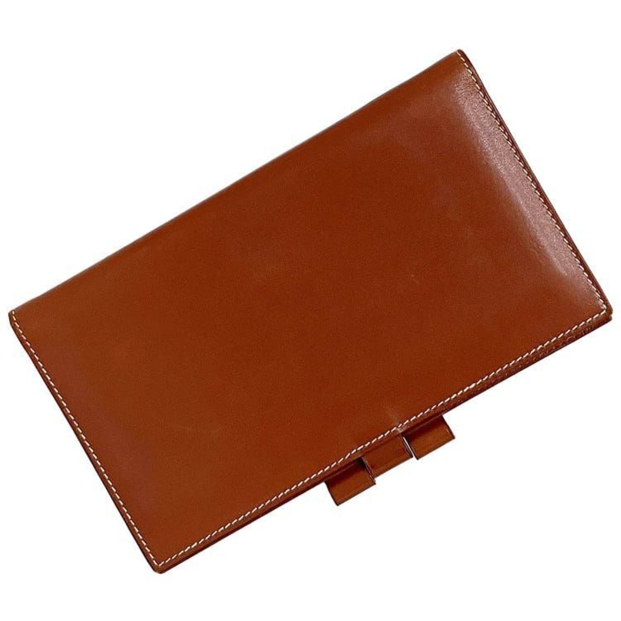 Hermes Planner Cover Agenda Brown ec-20270 Leather Box Calf □B Stamp HERMES Notebook Women's Men's