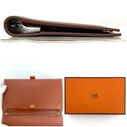 Hermes Planner Cover Agenda Brown ec-20270 Leather Box Calf □B Stamp HERMES Notebook Women's Men's