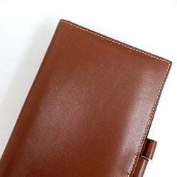 Hermes Planner Cover Agenda Brown ec-20270 Leather Box Calf □B Stamp HERMES Notebook Women's Men's