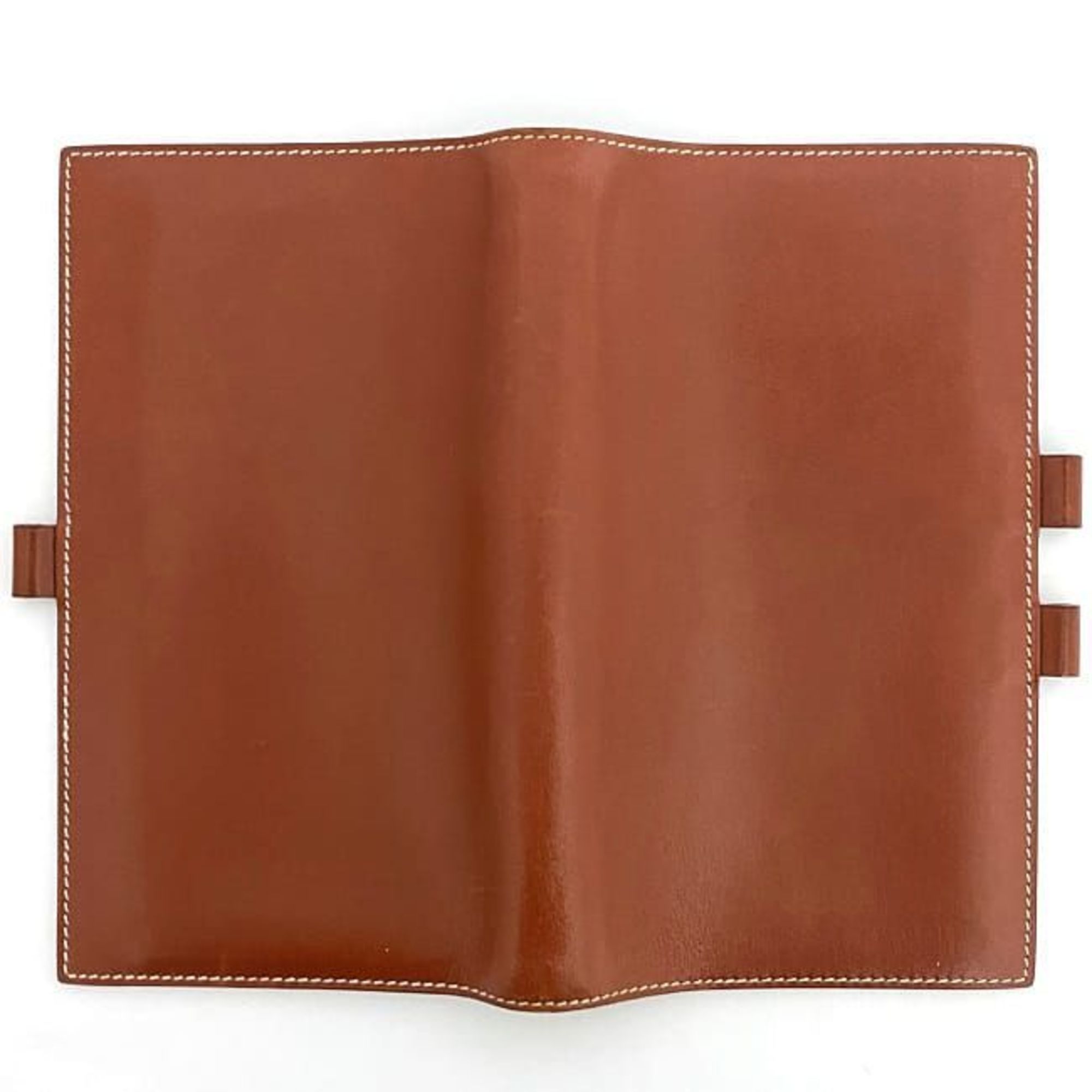 Hermes Planner Cover Agenda Brown ec-20270 Leather Box Calf □B Stamp HERMES Notebook Women's Men's