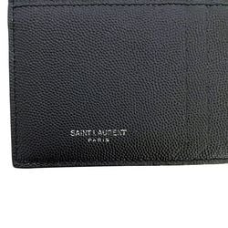 Yves Saint Laurent Saint Laurent Paris Card Case Black 607914 BTY0N 1000 U ec-20267 Holder Leather SAINT LAURENT PARIS Grained Pass Compact