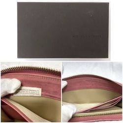 Bottega Veneta Round Long Wallet ec-21014 Pink Intrecciato Leather BOTTEGA VENETA Women's