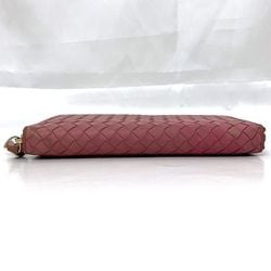 Bottega Veneta Round Long Wallet ec-21014 Pink Intrecciato Leather BOTTEGA VENETA Women's