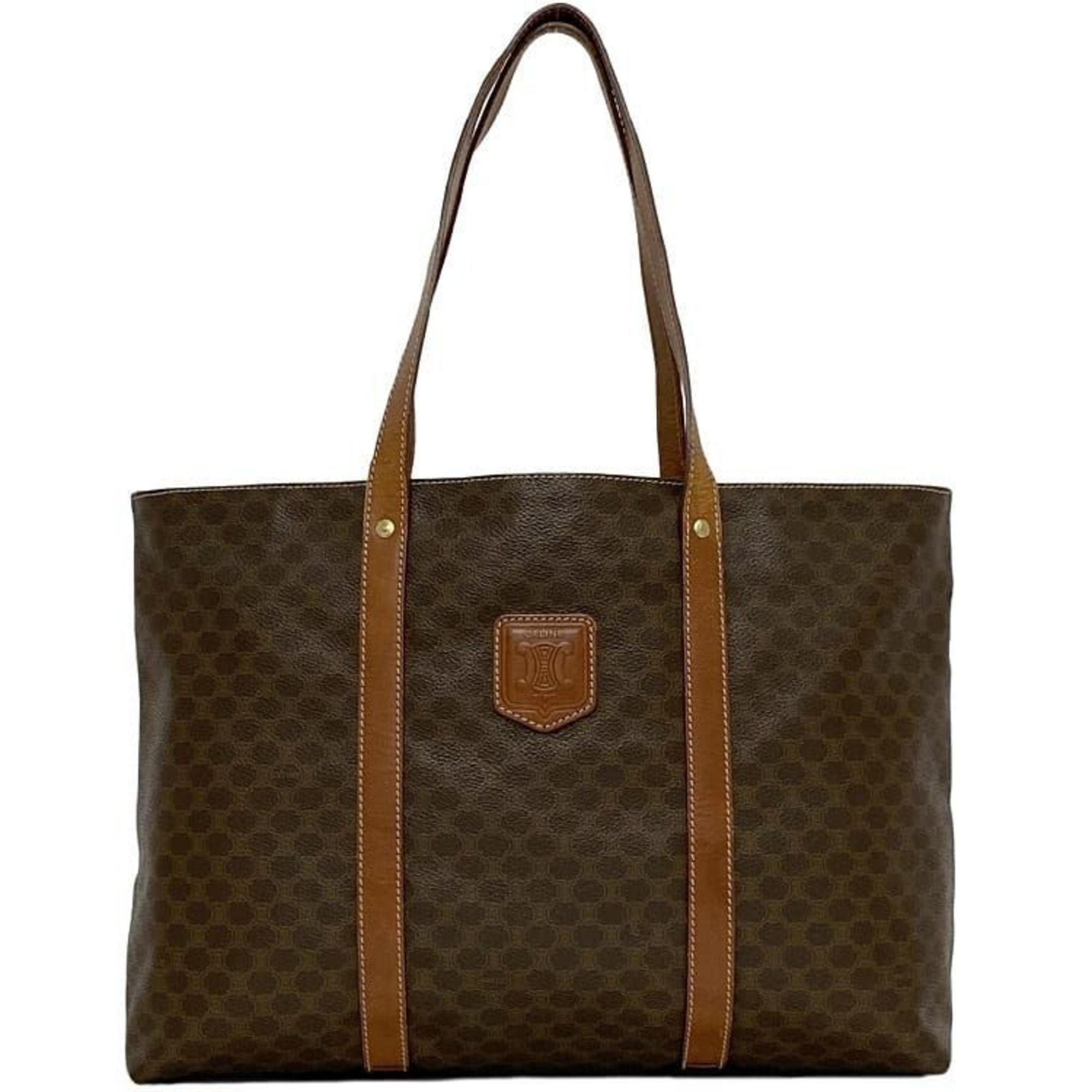 CELINE Tote Bag ec-21307 Brown Macadam PVC Leather Women's