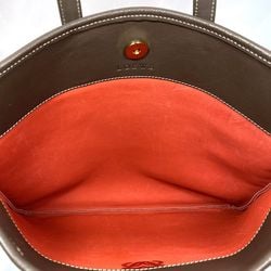 LOEWE Tote Bag Red Brown Anagram Suede Leather Handbag A4 Unisex