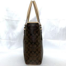 Coach Tote Bag Brown Signature PVC Leather COACH A4 Women's Charm