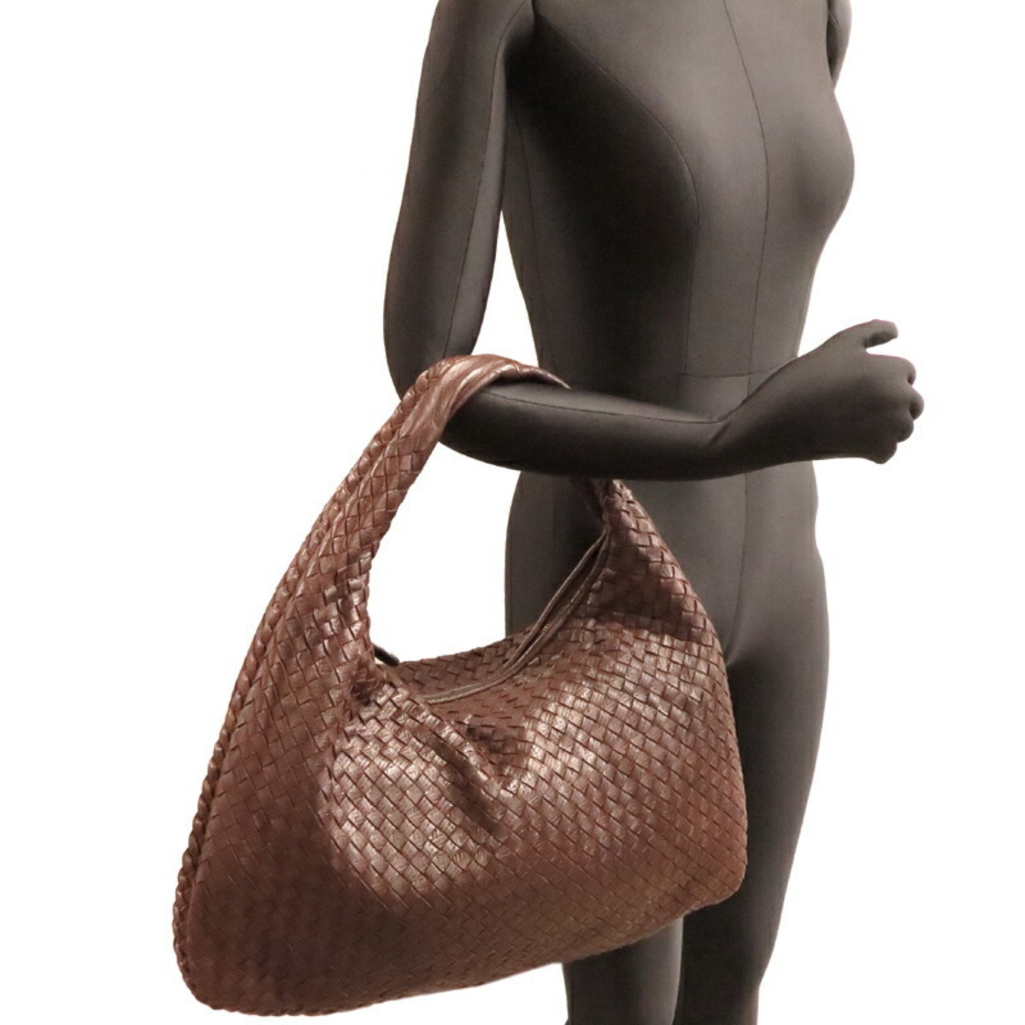 Bottega Veneta Intrecciato Women's and Men's Shoulder Bag 115654 Leather Brown