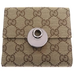 Gucci Old Compact Wallet Women's Bi-fold 120938 GG Canvas Brown