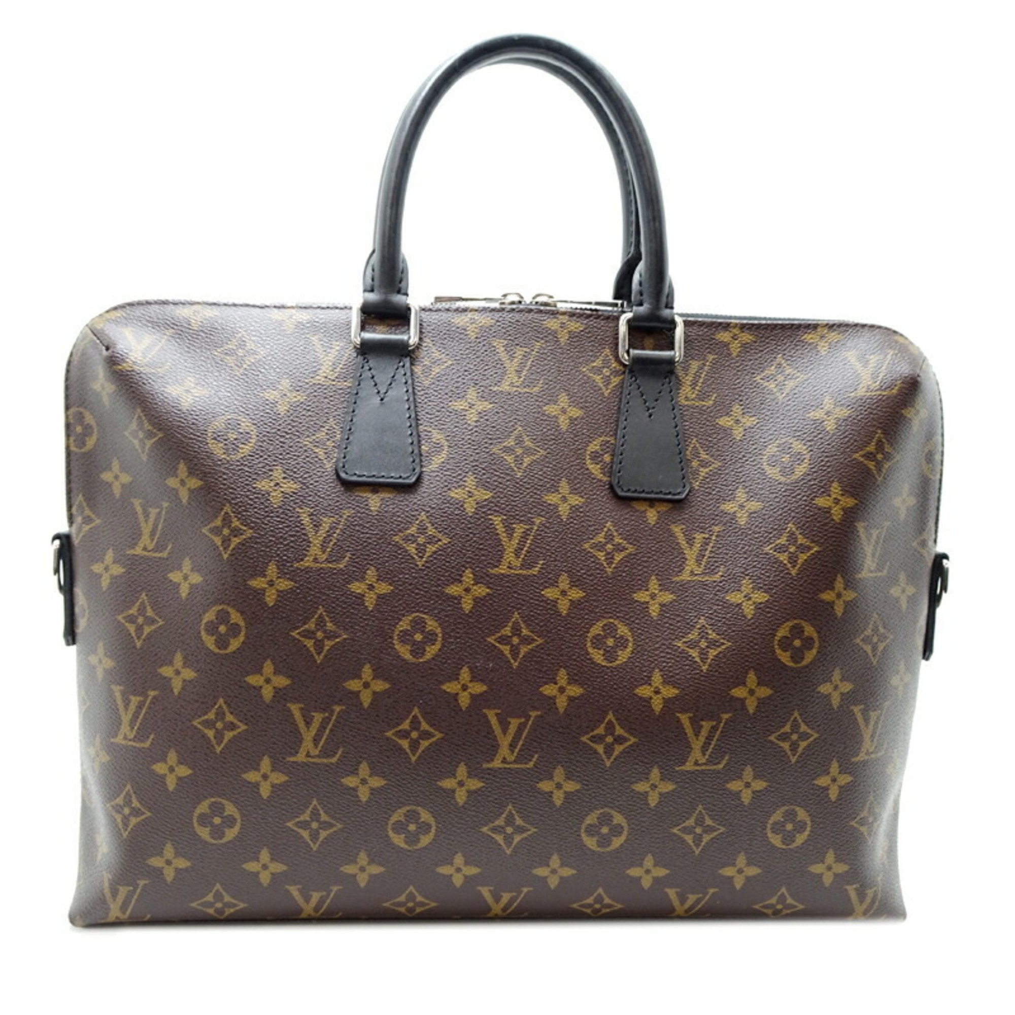 Louis Vuitton Porte-Document Jour Strapless Men's Handbag M40868 Monogram Macassar Brown