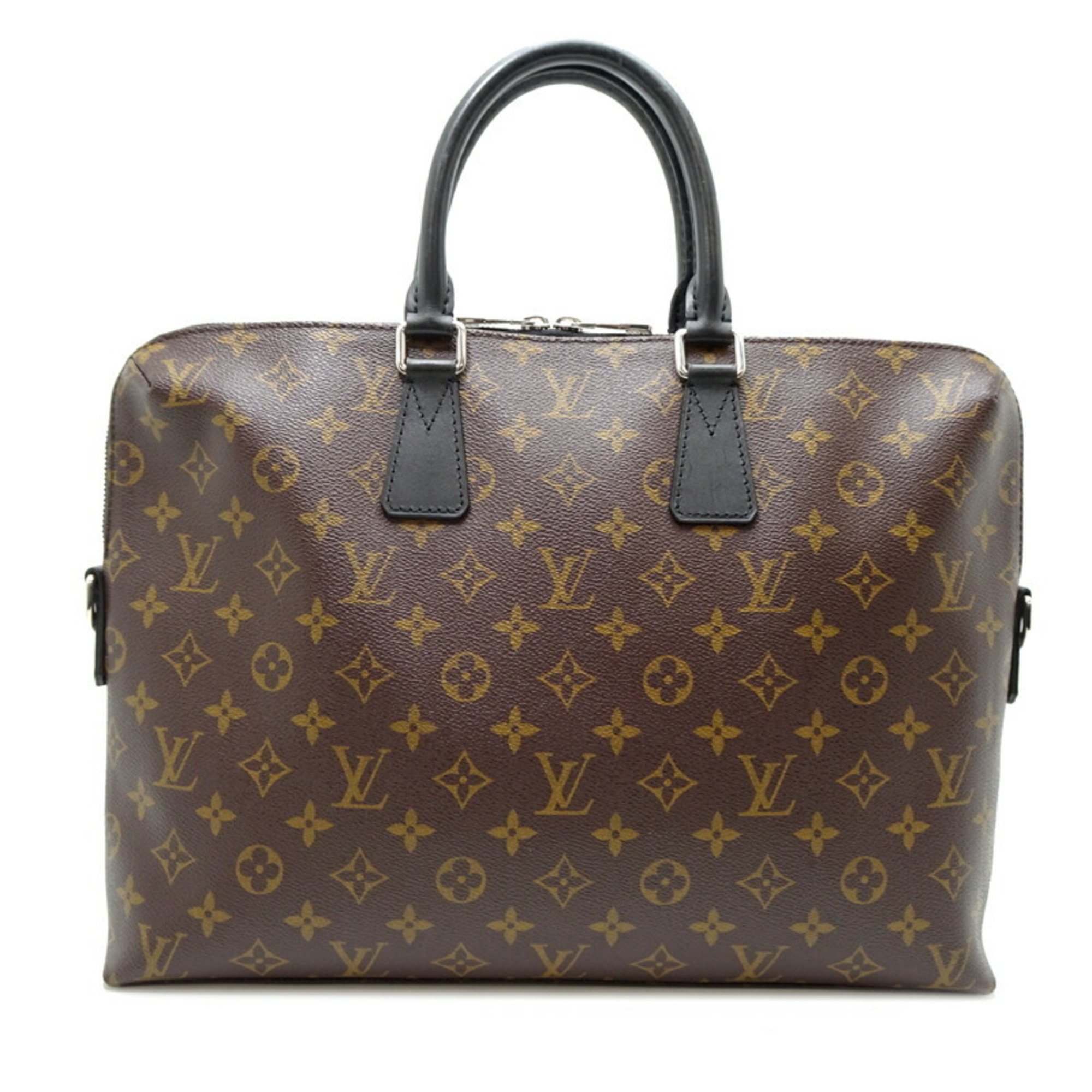 Louis Vuitton Porte-Document Jour Strapless Men's Handbag M40868 Monogram Macassar Brown