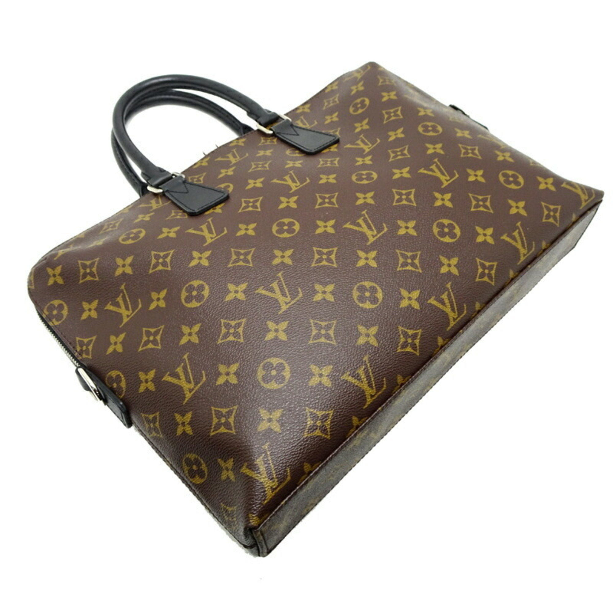 Louis Vuitton Porte-Document Jour Strapless Men's Handbag M40868 Monogram Macassar Brown