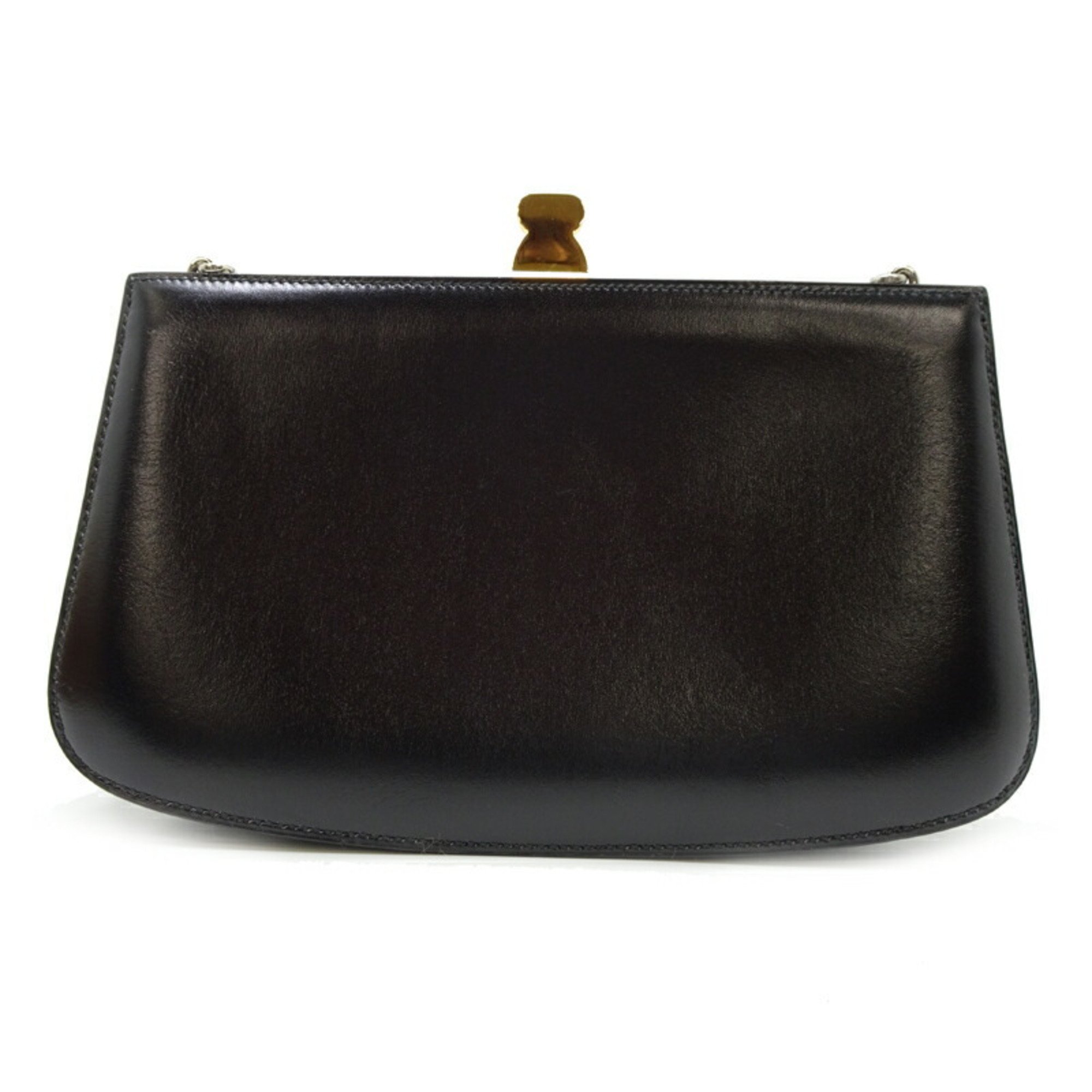 Hermes Sac Amaris ○S No. 1989 Women's Shoulder Bag Box Calf Noir (Black)