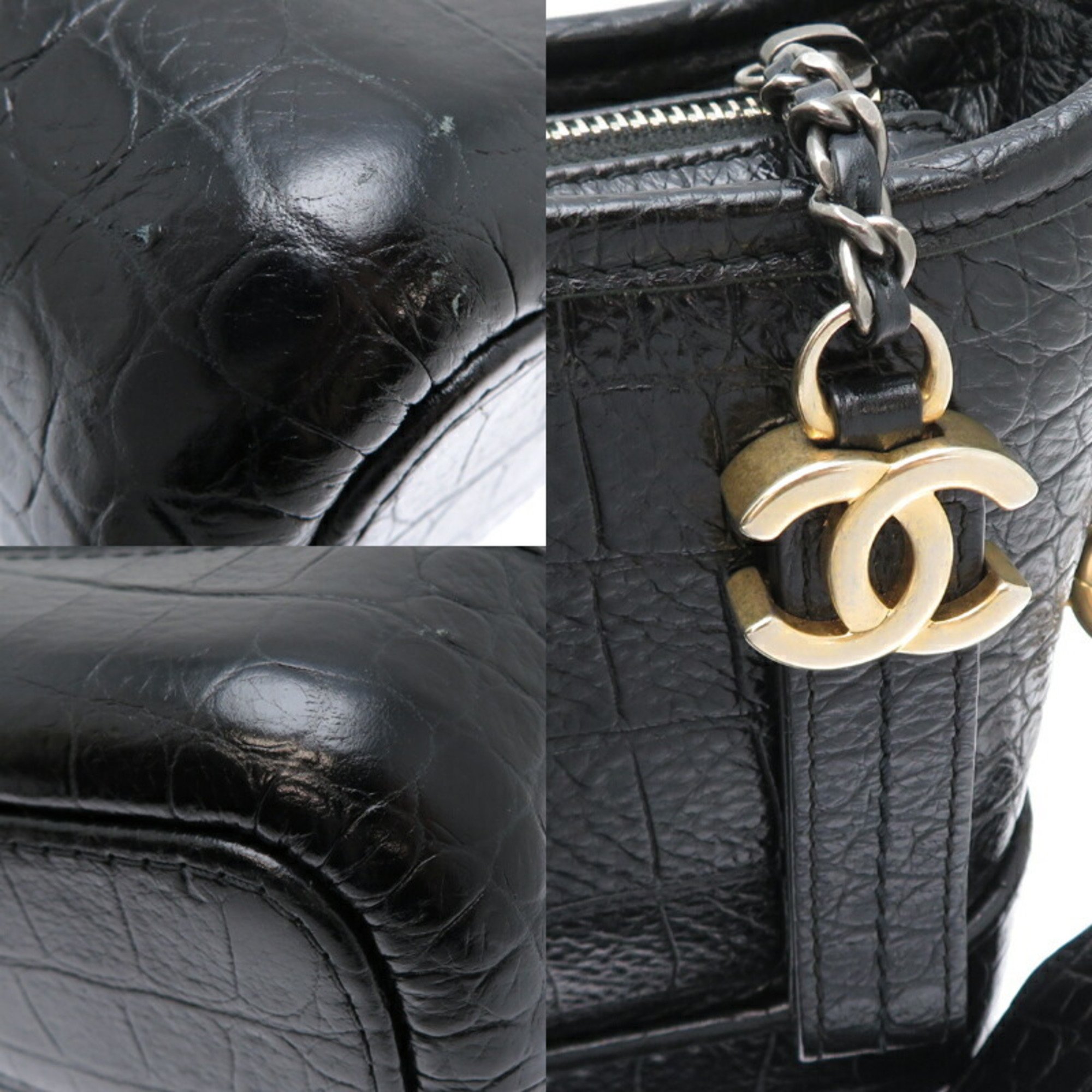 Chanel Seal Chain Shoulder Bag for Women AS0865 Leather Black