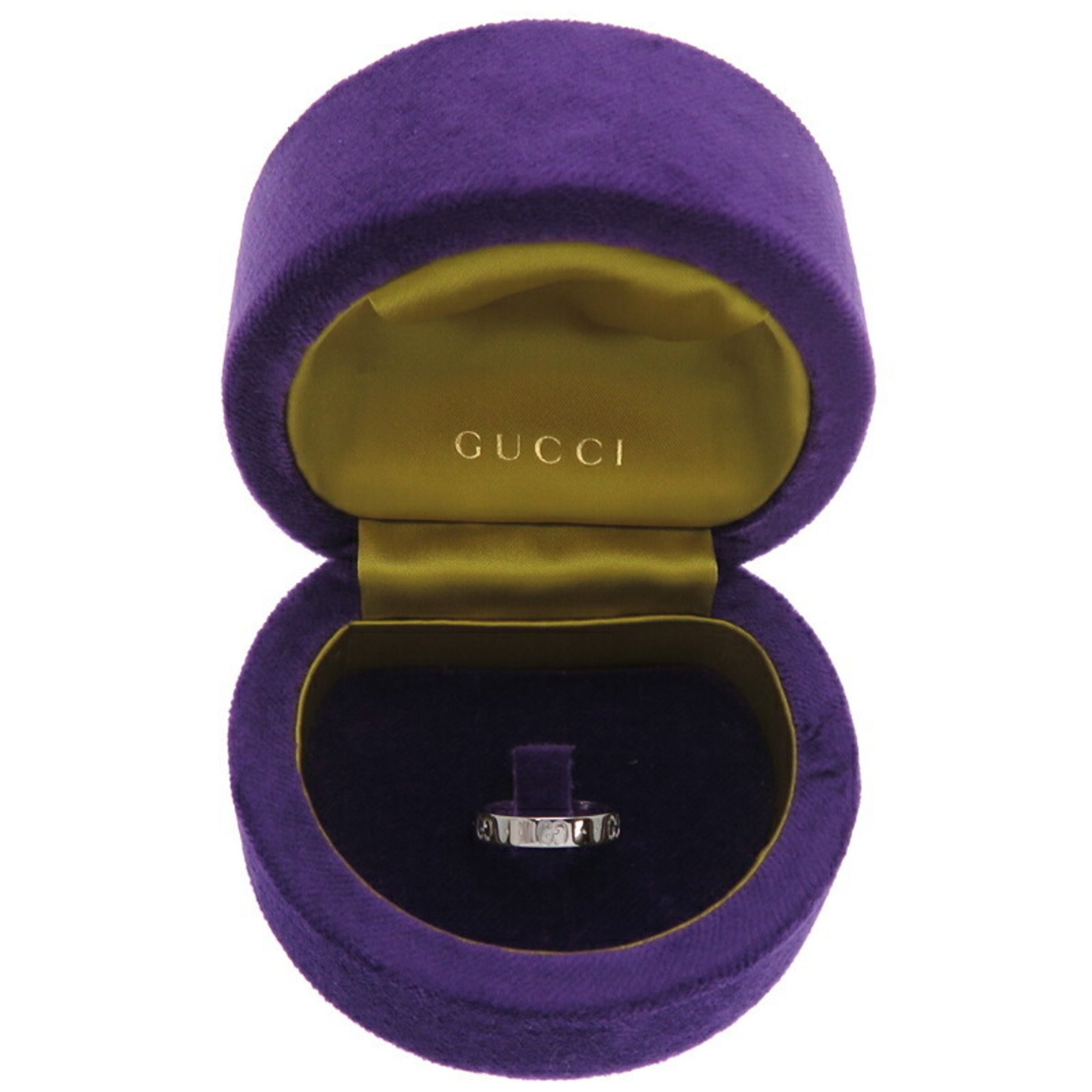 Gucci Icon Men's Ring, 750 White Gold, Size 16