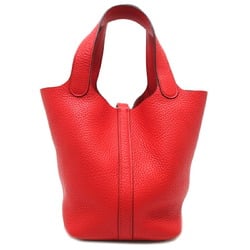 Hermes Picotin Lock PM Women's Handbag Taurillon Clemence Rouge Tomato