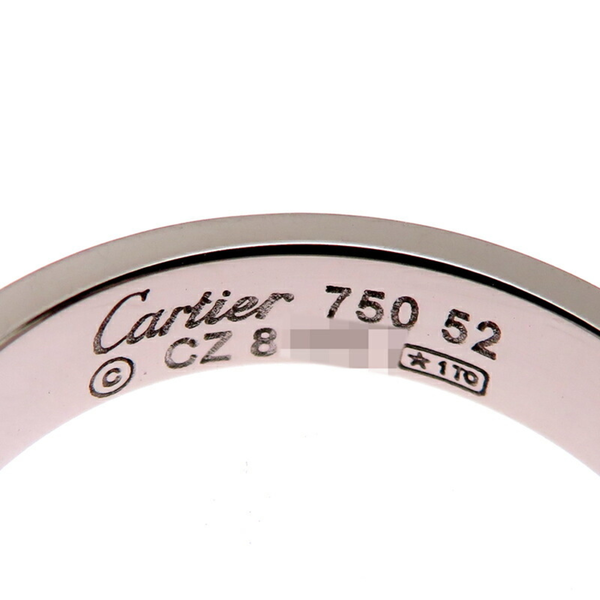 Cartier #52 Happy Birthday Ladies Ring B4050900 750 White Gold Size 12