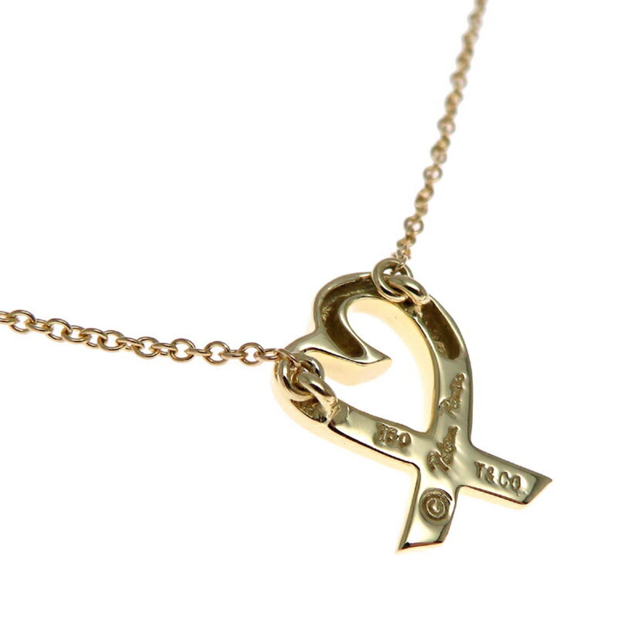 Tiffany Paloma Picasso Loving Heart Women's Necklace 750 Yellow Gold