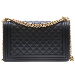 Chanel Seal Included Boy 28 Women's Shoulder Bag A92193 Lambskin Black