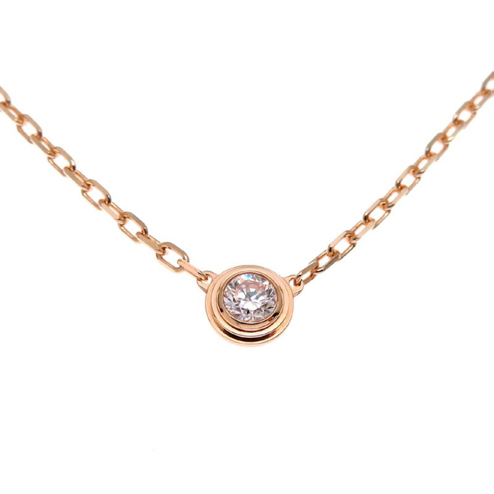 Cartier 2024 purchase 0.09ct diamond d'Amour small ladies necklace B7215700 750 pink gold