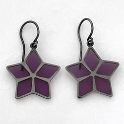 Bottega Veneta Star Earrings Purple Black ec-20023 Ag 925 SILVER BOTTEGA VENETA Ladies