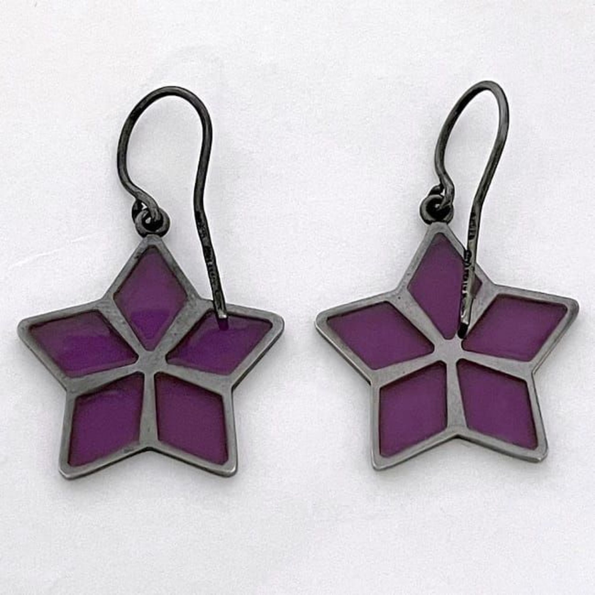 Bottega Veneta Star Earrings Purple Black ec-20023 Ag 925 SILVER BOTTEGA VENETA Ladies