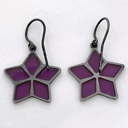 Bottega Veneta Star Earrings Purple Black ec-20023 Ag 925 SILVER BOTTEGA VENETA Ladies