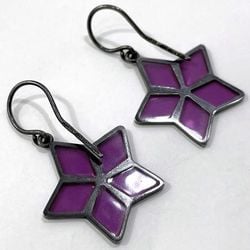 Bottega Veneta Star Earrings Purple Black ec-20023 Ag 925 SILVER BOTTEGA VENETA Ladies