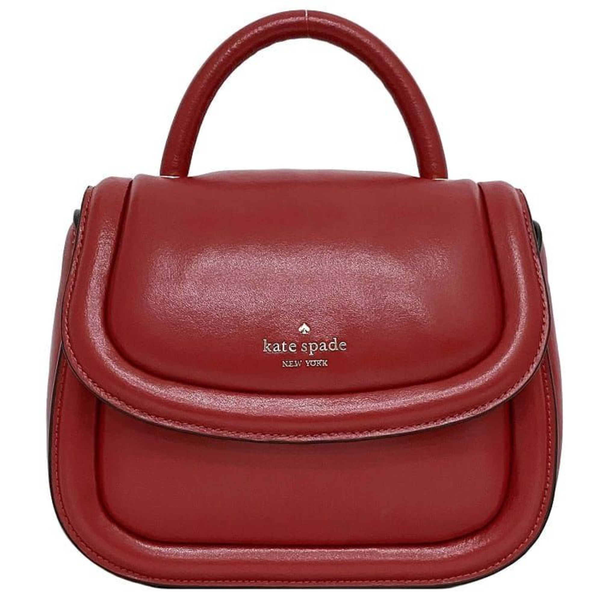 Kate Spade Handbag Red KA791 T8B ec-20622 Puffer Bag Leather Women's Compact