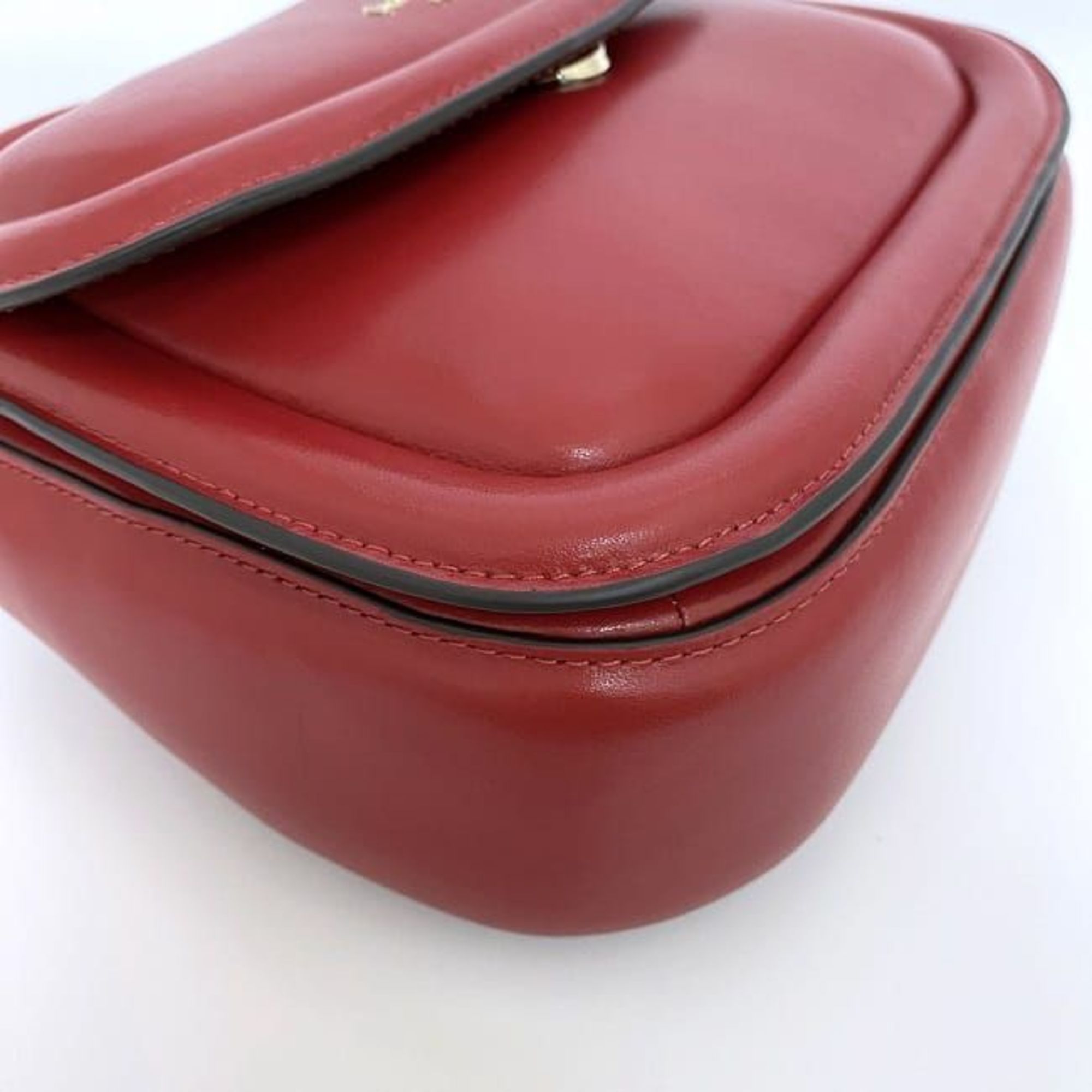 Kate Spade Handbag Red KA791 T8B ec-20622 Puffer Bag Leather Women's Compact