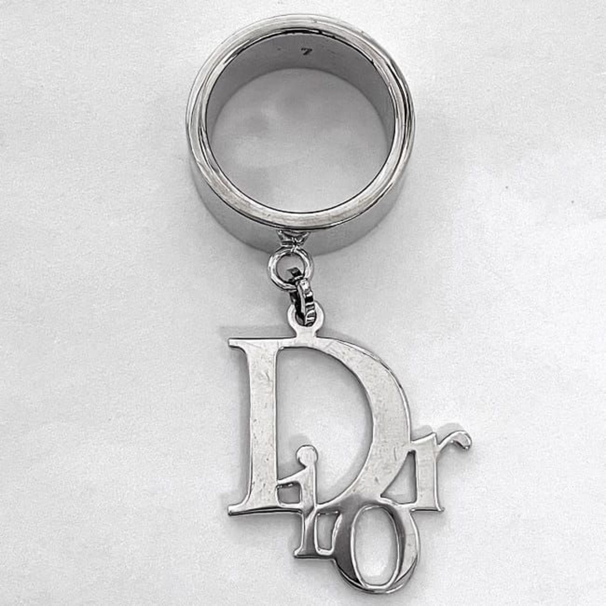 Christian Dior Ring Silver ec-20016 Size 14 Metal 7 Men's