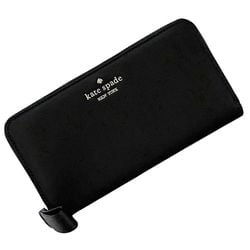 Kate Spade Round Long Wallet Black WLR00615 ec-20058 Nylon Leather Women's