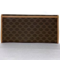 CELINE Bi-fold Long Wallet Brown Macadam ec-20087 PVC Leather Flap Women's Retro