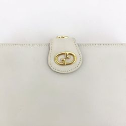 Gucci Bi-fold Wallet White Old ec-20199 Leather GUCCI Compact GG Retro Women's