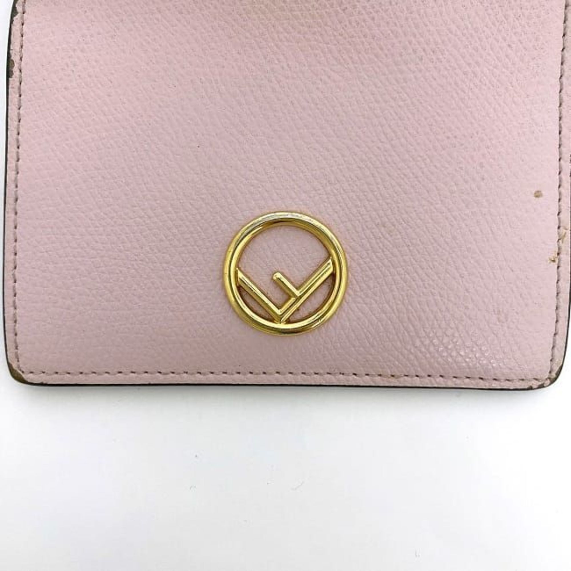 Fendi Bi-fold Wallet Pink F Is 8M0387 ec-20532 Leather FENDI Compact Women's Retro