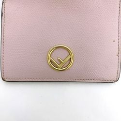 Fendi Bi-fold Wallet Pink F Is 8M0387 ec-20532 Leather FENDI Compact Women's Retro